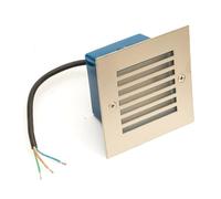 No Nonsense Products LED Outdoor Step Light Grill Style Square White Recessed Waterproof IP65 10.5x10.5cm Garden Patio Wall Brick Night Light Stainless Steel (Warm White)