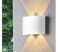 No Nonsense Products Outdoor Wall Lights Mains Powered White LED Waterproof IP65 4W Up & Down Garden Patio Night Light Size 12x8x4cm Warm White Wall Mounting