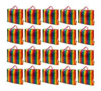 No Nonsense Products X-Large Beach Bags Water Resistant Splash Proof Zipped Strong Extra Large Jumbo Size 75x60x25cm Inside Zip Pocket Reusable Holiday Bag (20, Rainbow Stripes)