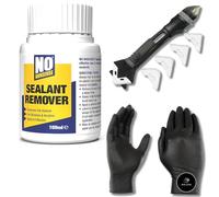 No Nonsense Sealant Remover Kit by BVO Luxe - No Nonsense Sealant Remover 100ml, 5-in-1 Silicone & Caulk Remover Tool, Nitrile Gloves (Colour may vary) - Ideal for Kitchen & Bathroom Repairs.