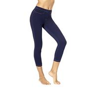 No Nonsense Women's Classic Capri Leggings with Pockets, Comfortable Stretch Pull on Pants, Dark Denim, S