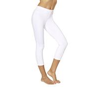 No Nonsense Women's Classic Denim Capri Legging with Pockets, White, XXL