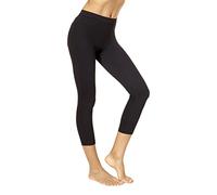 No Nonsense Women's Classic Denim Capri Leggings with Pockets Pants, Black, Large