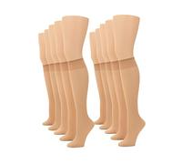 No Nonsense Women's Knee High Pantyhose with Sheer Toe, 10 Pair Value Pack, Nude, One Size (Pack of 10)