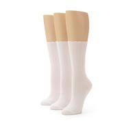 No Nonsense Women's Scallop Pointelle Crew Sock, New White - 3 Pair Pack, 3.5-9 UK