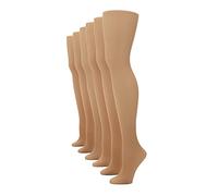 No Nonsense Women's Sheer to Waist Pantyhose, Hosiery, Tan-6 Pair Pack, Plus (Pack of 6)