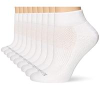 No Nonsense Women's Soft & Breathable Cushioned Quarter Top Sock, White - 9 Pair Pack, 4-10