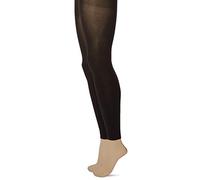 No Nonsense Women's Super Opaque Control Top Footless Tights, Black/Black, M