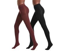 No nonsense womens Super-opaque Control-top Tights, Black/Port Royale, M