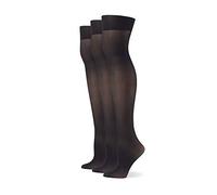 No Nonsense womens Yoga Waistband Smooth Seamless Tights, Black - 3 Pair Pack, Small/Medium