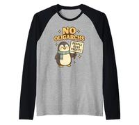 No Oligarchs -Profits - Cute Penguin Raglan Baseball Tee