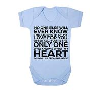 No one Else Will Know My Heart from Inside Statement Baby Grow Vest, 0-3 Months, Pastel Blue