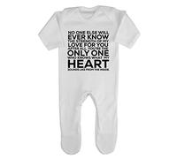 No one Else Will Know My Heart from Inside Statement Baby Romper Jumpsuit with feet, 3-6 Months, White