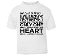 No one Else Will Know My Heart from Inside Statement Short Sleeve Cotton Toddler t Shirt, 1-2 Years, White