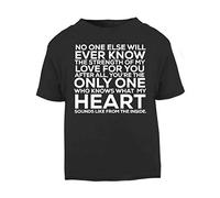 No one Else Will Know My Heart from Inside Statement Short Sleeve Cotton Toddler t Shirt, 2-3 Years, Black
