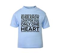 No one Else Will Know My Heart from Inside Statement Short Sleeve Cotton Toddler t Shirt, 2-3 Years, Pastel Blue