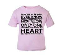 No one Else Will Know My Heart from Inside Statement Short Sleeve Cotton Toddler t Shirt, 3-4 Years, Pastel Pink