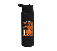 No One Fight Alone Leukemia Awareness American Flag Stainless Steel Insulated Water Bottle