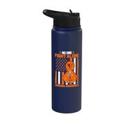 No One Fight Alone Leukemia Awareness American Flag Stainless Steel Insulated Water Bottle