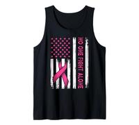 No One Fight Breast Cancer Alone Pink Support Flag Men Women Tank Top