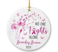 No One Fights Alone Xmas Hanging Ornament With Gold String Christmas Tree Hanging Ornament Decorative Christmas Decorations For New Years Party Kitchen