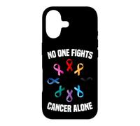 No One Fights Cancer Alone Multicolor Awareness Ribbon Color Case for iPhone 17
