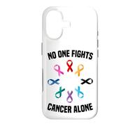 No One Fights Cancer Alone Multicolor Awareness Ribbon Color Case for iPhone 17