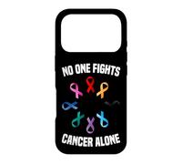 No One Fights Cancer Alone Multicolor Awareness Ribbon Color Case for iPhone 17 Pro
