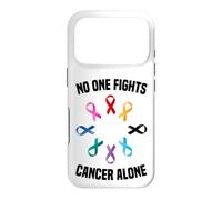 No One Fights Cancer Alone Multicolor Awareness Ribbon Color Case for iPhone 17 Pro
