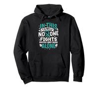 No One Fights- Polycystic Kidney Disease Awareness Ribbon Pullover Hoodie