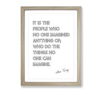 No One Imagined Alan Turing Quote Modern Framed Print | A2 Oak Framed Wall Art | Ready to Hang | Modern Positive Affirmations Picture | Living Room Bedroom Lounge Office