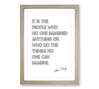 No One Imagined Alan Turing Quote Typography Framed Print | A2 Oak Framed Wall Art | Ready to Hang | Modern Positive Affirmations Picture | Living Room Bedroom Lounge Office