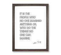No One Imagined Alan Turing Quote Typography Framed Print Walnut A3