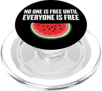 No One Is Free Until Everyone is Free Quote with Watermelon PopSockets PopGrip for MagSafe
