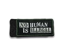 No One is Illegal Morale Patch 3 Inches Funny Human Rights, Immigration Activist, Social Justice, Hook and Loop Embroidered Patches for Backpack Dog Harness, Military Style Tactical Gifts for Mom Dad