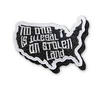 No One is Illegal On Stolen Land Hook and Loop Patch Native American MMIW Embroidered Patch Indigenous Women Hook & Loop Embroidery Patch for Caps, Backpacks, Jackets, Uniform Patches Gifts 3 Inches