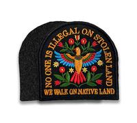No One Is Illegal On Stolen Land Morale Patch 3 Inches Funny Bird, Native Land, Emigrant Rights, Activist Embroidered Hook And Loop Patches for Backpack Dog Harness Military Tactical Gifts for Mom Dad