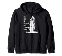 No One Is Illegal On Stolen Land Native American Indigenous Zip Hoodie
