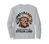No One is Illegal on Stolen Land - Native American Roots Long Sleeve T-Shirt