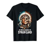 No One is Illegal on Stolen Land - Native American Roots T-Shirt