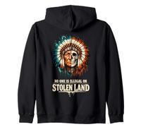 No One is Illegal on Stolen Land - Native American Roots Zip Hoodie