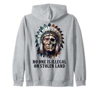 No One is Illegal on Stolen Land - Native American Roots Zip Hoodie