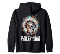No One is Illegal on Stolen Land - Native American Roots Zip Hoodie