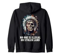 No One is Illegal on Stolen Land - Native American Roots Zip Hoodie