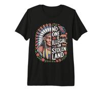 No One is Illegal On Stolen Land Native Land Indigenous Premium T-Shirt
