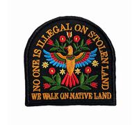 No One Is Illegal On Stolen Land Patch 3 Inches Funny Bird, Native Land, Emigrant Rights Activist Iron On/Sew On Embroidery Fabric Applique Patches for Backpack Army Hat, Dog Harness Gifts for Mom Dad