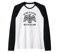 No One is Illegal On Stolen Land Raglan Baseball Tee