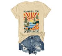 No One is Illegal On Stolen Land Shirt Unisex No Human is Illegal On Stolen Land T-Shirt Khaki