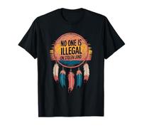 No One Is Illegal On Stolen Land Support Immigration Retro T-Shirt