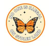No One is Illegal on Stolen Land Tactical Morale Patch 3 Inches Funny Liberal Leftist, Activist, Emigrant Rights, Embroidered Hook and Loop Patches for Army Backpack, Vest, Hat, Dog Harness, Military
